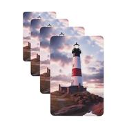 Beauty Lighthouse Lot de 4 cartes désodorisantes pour voiture pour homme et femme - Accessoires de voiture mignons - Diffuseur de parfum durable à suspendre - Tablettes d'aromathérapie pour voiture
