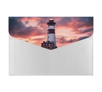 Beauty Lighthouse Organiseur de documents en accordéon à 6 poches avec étiquettes, dossiers de documents de voyage, enveloppes en plastique avec fermeture à pression, 33 x 23 cm