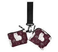 Beauty Lot de 2 porte-monnaie turcs Angoracats bordeaux pour femme avec fermeture éclair et poche à monnaie pour le travail, les voyages, Beauté turque angoracats bordeaux, 1 size, Décontracté