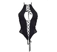 Beauty Night Body Noir Sexy Ouvert avec Lacets Taille S/M