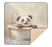 Beauty Panda Tapis de bain rétro doux et épais pour l'intérieur et l'extérieur Tapis d'éveil pliable confortable pour bébé tout-petit 127 x 127 cm