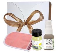 Beauty Peeling Coffret cadeau - Gant exfoliant, gommage au sucre et spray argenté - Cadeau bien-être pour elle et lui (mangue)