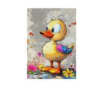 Beauty Pet Canard Peinture à la main Drapeau de jardin saisonnier Happy New Year bannière pour décoration de jardin 28 x 40 cm double face