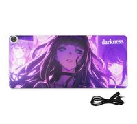 Beauty Psycho - Tapis de souris de jeu chauffant en cuir d'anime pour ordinateur portable, bureau, jeu, écriture (90 x 40 cm)