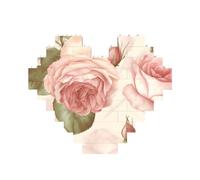 Beauty Roses Puzzle de briques de construction en forme de cœur, puzzle photo personnalisé pour adultes Micro blocs de construction 3D pour décoration d'intérieur