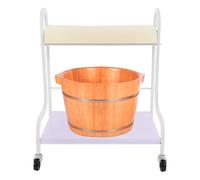 Beauty Salon Chariot de bain de pieds à 2 niveaux avec coussin de massage, charge maximale de 100 kg et 4 roulettes - Chariot de manucure et pédicure robuste pour le traitement des pieds, le spa