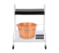Beauty Salon Chariot de bain de pieds à 2 niveaux avec coussin de massage, charge maximale de 100 kg et 4 roulettes - Chariot de manucure et pédicure robuste pour le traitement des pieds, le spa