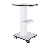 Beauty Salon Chariot médical avec roue de frein et compartiment de rangement - Charge maximale : 40 kg - Métal et bois de qualité supérieure - Pour coiffeur, clinique, laboratoire et maison - Blanc