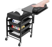Beauty Salon Chariot portable pour bains de pieds et soins du spa, repose-pieds, meuble de soin des ongles et des pieds, table de massage, convient aux bains de pieds, soin des ongles (C2 noir)