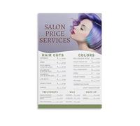 Beauty Salon Price Chart Poster, Complete Service List for Hair, Nails, and Skincare, Educational Wall Decor for Home, Office, and Sanatorium(Unframed,12x18inch(30x45cm))
