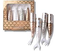 Beauty Searcher Ensemble d'eye-liner à paillettes liquides 4 couleurs, eye-liner sirène diamant chatoyant métallique, ensemble maquillage d'eye-liner coloré étincelant et imperméable longue durée (A)