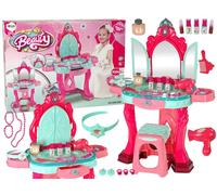 Beauty Set Toilette avec miroir Lumière Son Bijoux Rose