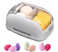 Beauty Sponge Case, Makeup Blender Organizer, Multifunctional Storage Box, Transparent Design, Easy to Carry + 15x9.5x7.5cm, Ideal for Travel, Makeup Kits, and Daily Storage