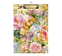 Beauty Spring Flowers District of American Beauty Rose Libellule et l'abee_4 Mini porte-bloc en plastique rigide pour presse-papiers personnalisés pour enseignants Format A4