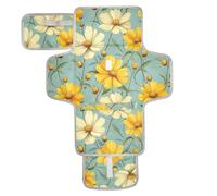 Beauty Spring Flowers Matelas à langer réutilisable avec poche en tissu pour fille et garçon Motif marguerites Jaune