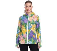 Beauty Spring Flowers Tennessee Iris_1 Sweat à capuche de plage avec poches pour femme Protection UPF 50+ pour la randonnée, Beauté Fleurs Printemps Tennessee Iris_1, XXL
