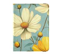 Beauty Spring Flowers Yellow Daisy Étui de passeport en cuir imperméable décoratif et imperméable pour documents de voyage Étui de protection pour passeport Portefeuille léger Fleurs de printemps