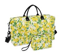 Beauty Spring Flowers Yellow Personal Item Travel Bag Carry on Weekender Overnight Bag Sports Gym Tote Bag with Adjustable Strap for Workout Multifunctional bolso de Mano para viajar en Avion