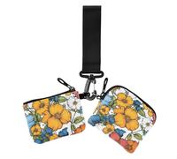 Beauty Spring Lot de 2 porte-monnaie pour femme avec fermeture éclair et poche zippée Motif floral coloré, Beauté printemps fleur colorée, 1 size, Décontracté