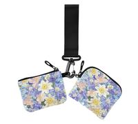 Beauty Spring Lot de 2 porte-monnaie pour femme avec porte-clés Motif floral coloré, Beauté printemps fleur colorée, 1 size, Décontracté