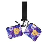 Beauty Spring Lot de 2 portefeuilles à fleurs colorées pour femme avec fermeture éclair et porte-clés pour le travail et les voyages, Beauté printemps fleur colorée, 1 size, Décontracté
