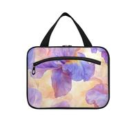 Beauty Spring Sac de voyage à suspendre avec crochet, motif fleurs d'iris violettes, sac de voyage unisexe pour accessoires de voyage, accessoire de travail, parfum de L