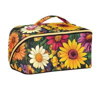 Beauty Spring Trousse de maquillage avec séparateurs à fermeture éclair pour femme Motif floral coloré
