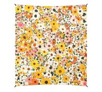 Beauty Summer Flowers Auvent de plage pliable UPF50+ imperméable avec sacs de sable, pelle à sable, poteaux pour jardin, prairie, parc