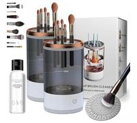 Beauty Swirl Lot de 2 nettoyeurs de pinceaux de maquillage électrique Cozy Luna pour un nettoyage en profondeur Noir