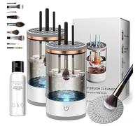 Beauty Swirl Lot de 2 nettoyeurs de pinceaux de maquillage électrique pour un nettoyage en profondeur de tous les types de pinceaux (blanc, chargement)