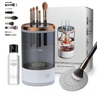 Beauty Swirl Nettoyeur de pinceaux de maquillage électrique Cozy Luna - Outil cosmétique rotatif automatique pour un nettoyage en profondeur de tous les types de pinceaux (noir, charge)