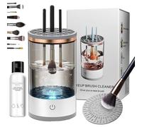 Beauty Swirl Nettoyeur de pinceaux de maquillage électrique Cozy Luna - Outil cosmétique rotatif automatique pour un nettoyage en profondeur de tous les types de pinceaux (blanc, à brancher)