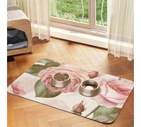 Beauty Tapis de nourriture pour chien, tapis d'alimentation absorbant pour gamelles d'eau et de nourriture - Tapis de placement antidérapant pour sols - Imperméable - Séchage rapide - Pour chiens