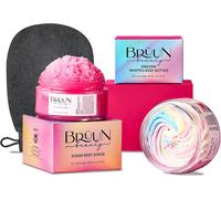 Beauty Unicorn Whipped Butter With Exfoliating Body Scrub Cream ¿ A Bundle For Body And Skin Care With Natural Ingredients And Vitamin E For Girls, Men, And Women (Body Butter + Scrub Cream)