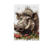 Beauty Warthog Drapeaux de jardin saisonniers blancs pour décoration de terrasse 28 x 40 cm double face