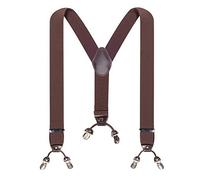 Beauty7 Bretelles Vintage Elastique pour Hommes et Femmes Une Taille Convient Tous Les Clips Pinces Forts Style Y Diverses Couleurs,1m40 - 1m85,Marron