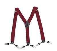 Beauty7 Bretelles Vintage Elastique pour Hommes et Femmes Une Taille Convient Tous Les Clips Pinces Forts Style Y Diverses Couleurs,1m40 - 1m85,Rouge