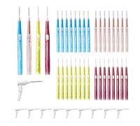 Beauty7 Brosse Interdentaire 46pcs, Push-Pull Poils Doux Braces Brosse, Facile à Utiliser Outil de Nettoyage des Dents, Styles Réutilisables L & Styles I - pour Braces et Soins Oraux