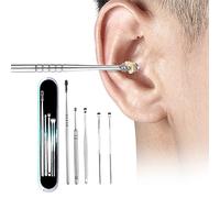 BEAUTYBIGBANG Lot de 5 cure-oreilles en acier inoxydable à double tête en spirale pour un nettoyage complet de l'oreille