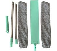 BEAUTYBIGBANG Plumeau pour le nettoyage, longue portée, télescopique, lavable, espace plat sous l'appareil, nettoyeur en microfibre, brosse de nettoyage lavable (125 cm avec 2 chiffons)
