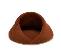 beautyhe Coussin pour Chien Pliable Semi-Fermé Loger Niche Chien IntéRieur Chaud Cotonel Mode Lit Chien pour Sommeil Profond Les Chats Chatons Chiots Petits Chiens Camel,Medium