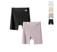 Beautykomi/Dotted Xin Sous-vêtement en soie glacée pour femme Taille haute Contrôle du ventre Culotte lifting des hanches en soie glacée, 2 pièces - A, XL