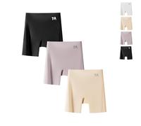 Beautykomi/Dotted Xin Sous-vêtement en soie glacée pour femme Taille haute Contrôle du ventre Culotte lifting des hanches en soie glacée, 3 pièces - F, XL