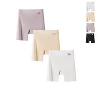 Beautykomi/Dotted Xin Sous-vêtement en soie glacée pour femme Taille haute Contrôle du ventre Culotte lifting des hanches en soie glacée, 3 pièces - H, 3XL