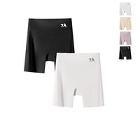 Beautykomi/Dotted Xin Sous-vêtement en soie glacée pour femme Taille haute Contrôle du ventre Culotte lifting des hanches en soie glacée, 2 pièces S-C., XL