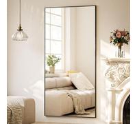 BEAUTYPEAK Miroir complet 76 x 171 cm - Grand miroir sur pied et miroir mural avec cadre en aluminium - Verre anti-chocs pour une réflexion sans distorsion - Idéal pour chambre à coucher, porte