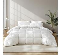Beautyrest Couette de Luxe en Fibre et Duvet d'oie Blanche, Couette 5 étoiles de qualité hôtelière, 100% Coton, Respirante, Chaleur Moyenne, pour Toutes Les Saisons, Blanc/très Grand lit, 269,2 x