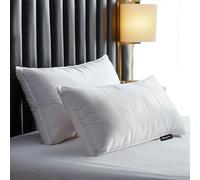 Beautyrest Fluffy Hotel Collection - Lot de 2 oreillers hypoallergéniques en plumes d'oie à fermeté moyenne, 500 fils au pouce carré, 50,8 x 71,1 cm, grand lit, blanc 2