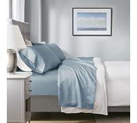 Beautyrest Parure de lit 4 pièces 1000 Fils au Pouce carré, Couleur Unie, Poche Profonde élastique, Toutes Saisons, Respirante, température Intelligente, literie en mélange de Coton Doux, taie