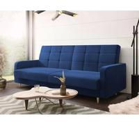 BEAUTYSOFA Canapé CARMEN avec fonction de couchage pour le salon, 3 places couleur : bleu foncé (Manille 26)